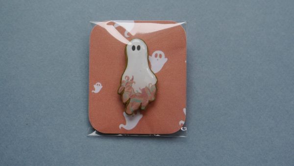 Spooky Ghost Pin Badge | Perfect Halloween Gift | 2.5 x 4.5cm