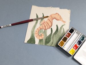 Seahorse Watercolour Painting