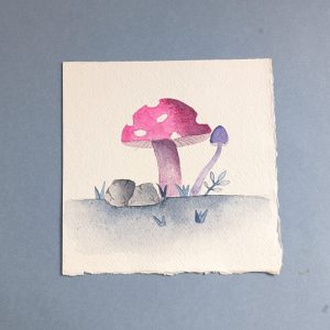 Exotic Mushroom Watercolour Painting