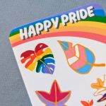 Vinyl sticker sheet featuring pride designs