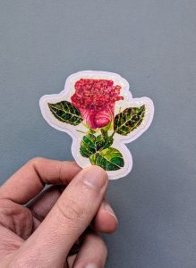 Holographic Rose Sticker