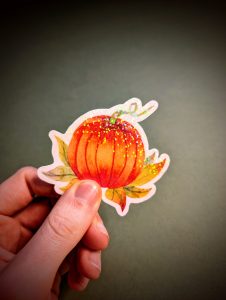 Holographic Pumpkin Sticker